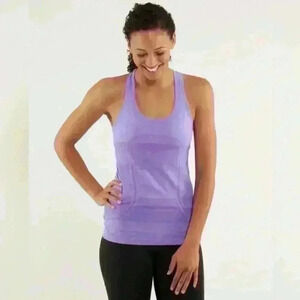 Lululemon Run  Swiftly Tech Racerback Tank Purple ombre striped size 8